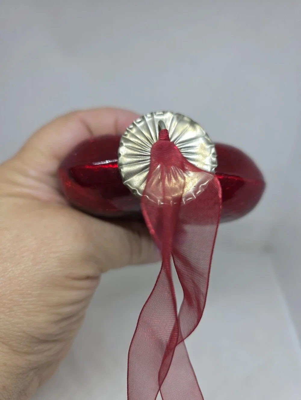 Red Heart Glass Hanging Ornament